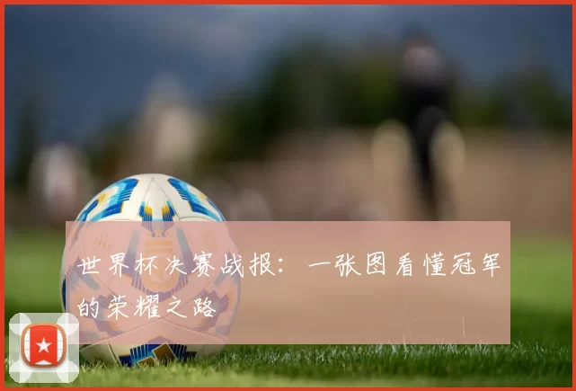 世界杯决赛战报:一张图看懂冠军的荣耀之路